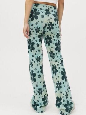 NWT Urban Outfitters green bryn floral pull on groovy pants size S